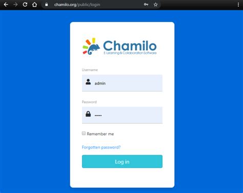 chamilo log in.